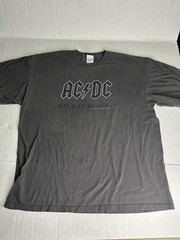 AC/DC Back in Black Retro 2007 Rock Band M&O Knits T Shirt XL Black