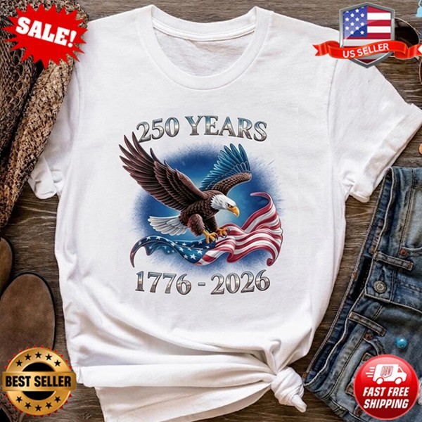 250 Years America T-Shirt, Patriotic Eagle USA Flag 1776-2026 T-Shirt S-5XL gallery