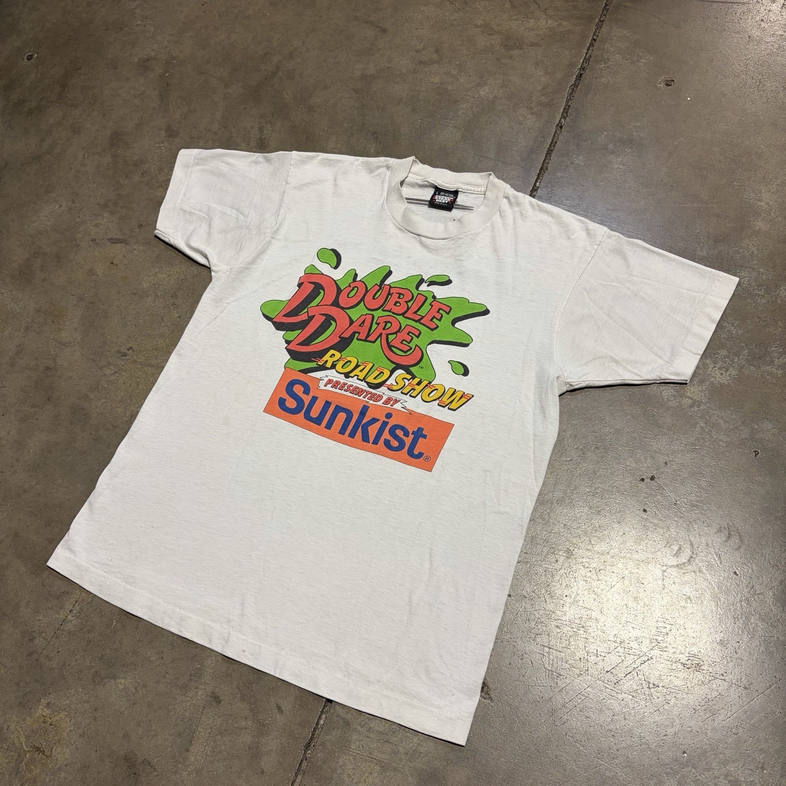 Vintage Nickelodeon Double Dare T Shirt L Live Tour Road Show Sunkist Promo 90s gallery