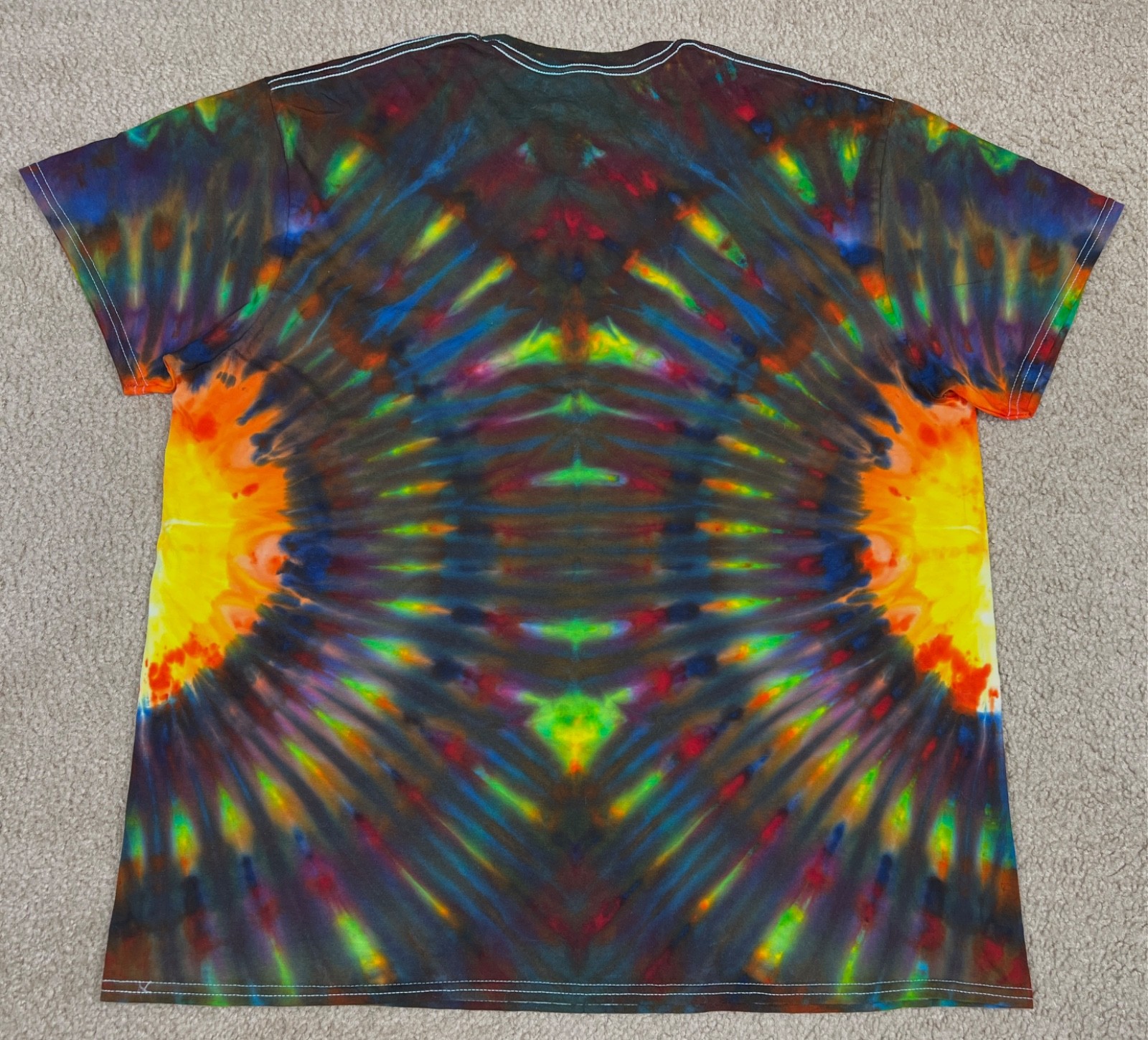 Handmade Ice Tie Dye T-Shirt 2XL Mens Womens Soft Cotton Side Fanfold gallery