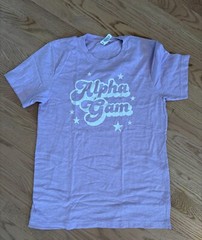 Alpha Gamma Delta Sorority Purple Canvas T-Shirt (Size M)
