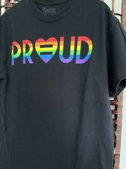 LGBTQ Pride Proud Equality Rainbow Spencer’s Graphic T Shirt Size Medium Black