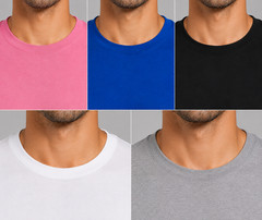 Men’s 5 Pack Plain Cotton Jersey Short Sleeve T-Shirts Regular Fit Crew Neck