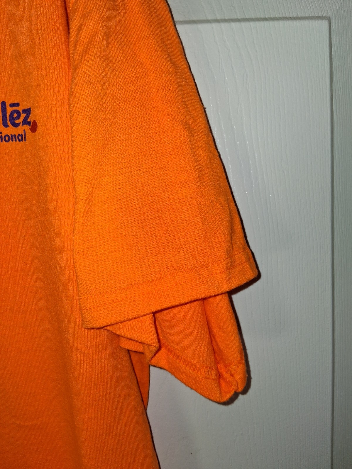 Mondelez International Orange Work Employee Tee Gildan Double Sided Graphic XL gallery