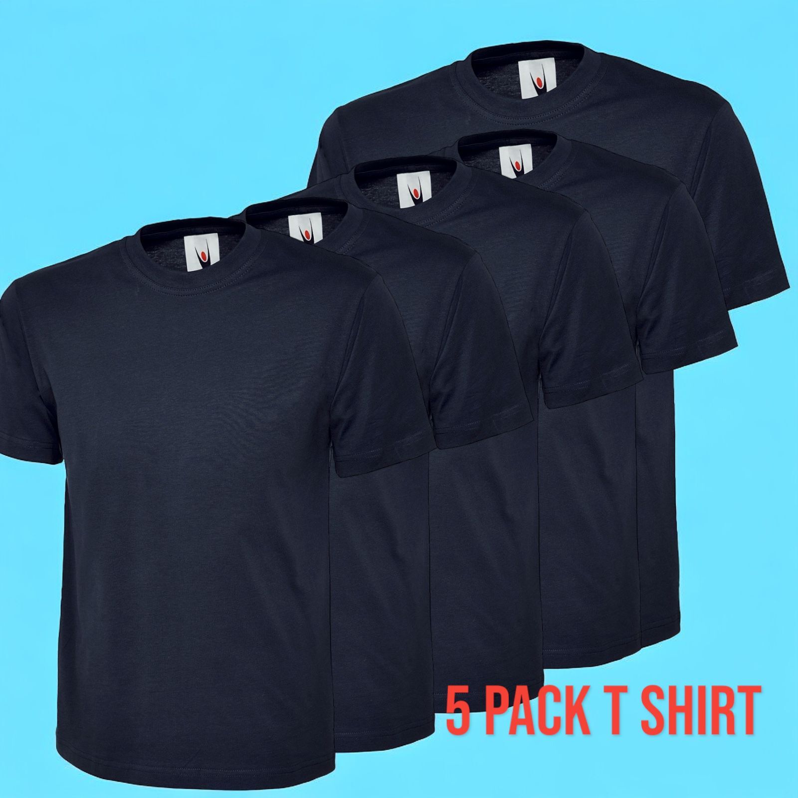 Men's 5 Pack Cotton T-Shirts Crew Neck Short Sleeve Plain Tee Top S-3XL UNEEK gallery