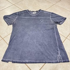 Marc Ecko Cut & Sew Shirt Mens Medium Washed Blue Crewneck Embroidered Logo