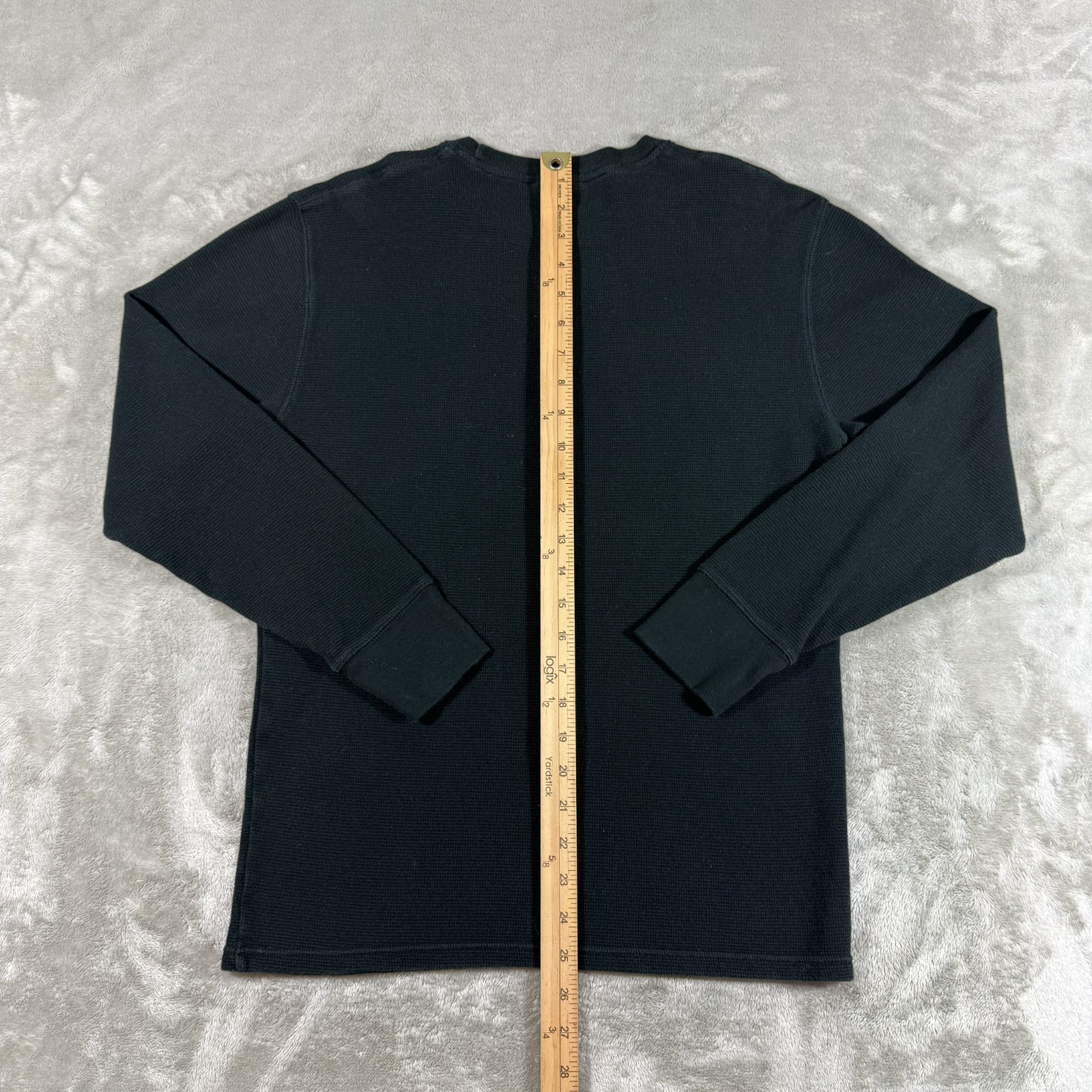 Polo Ralph Lauren Mens Thermal Shirt M Black Long Sleeve Waffle Knit Sleepwear gallery