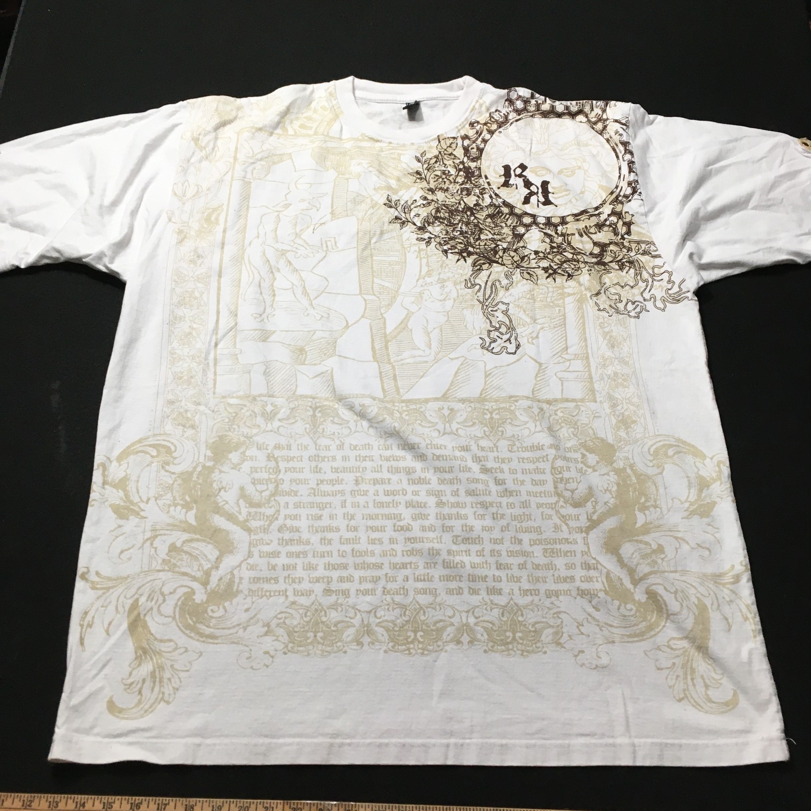 VERSA GOLD Men's Graphic Logo Print Short Sleeve T-Shirt US 6XL see measurements gallery