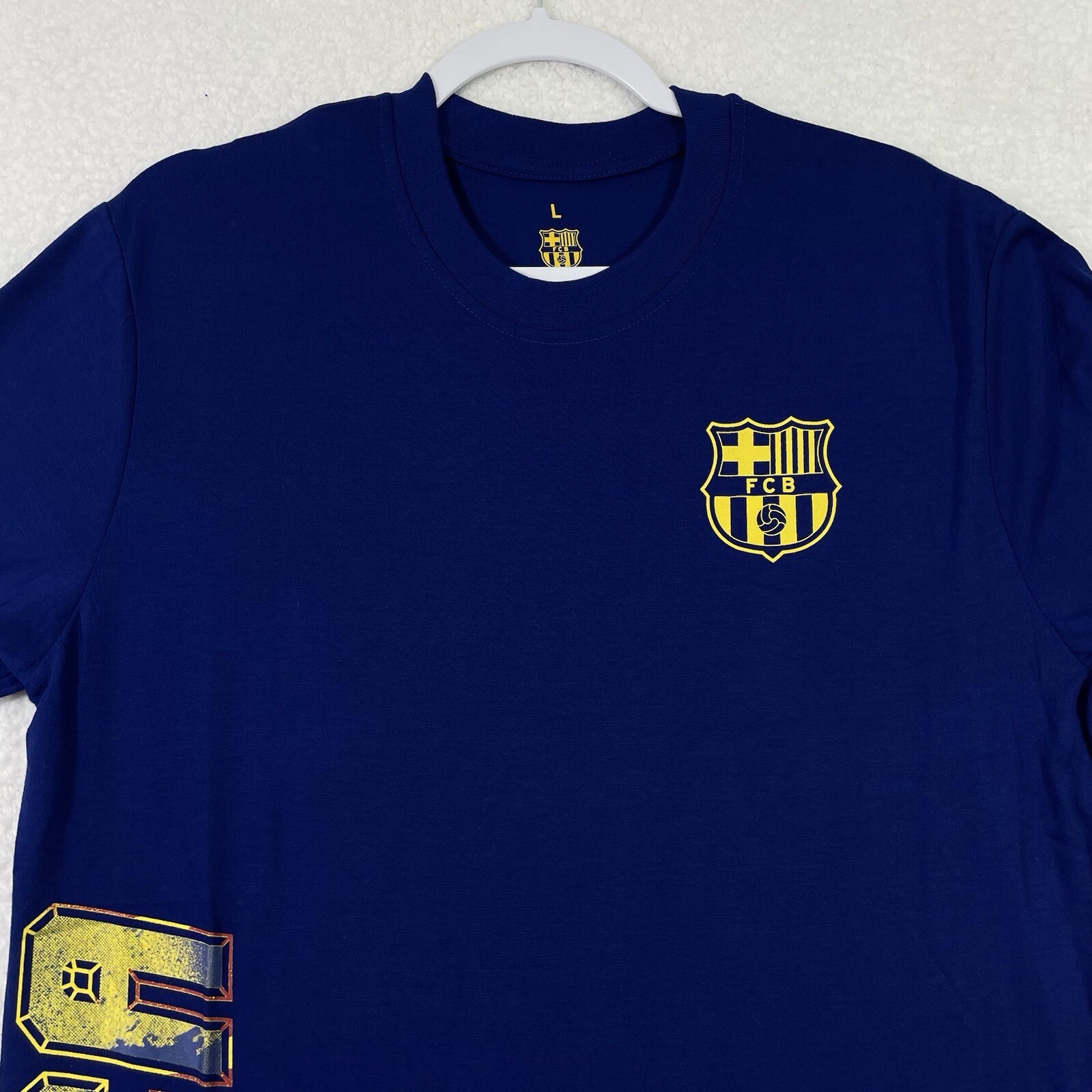 FC Barcelona T-Shirt Mens Size L Blue Crewneck Soccer. gallery