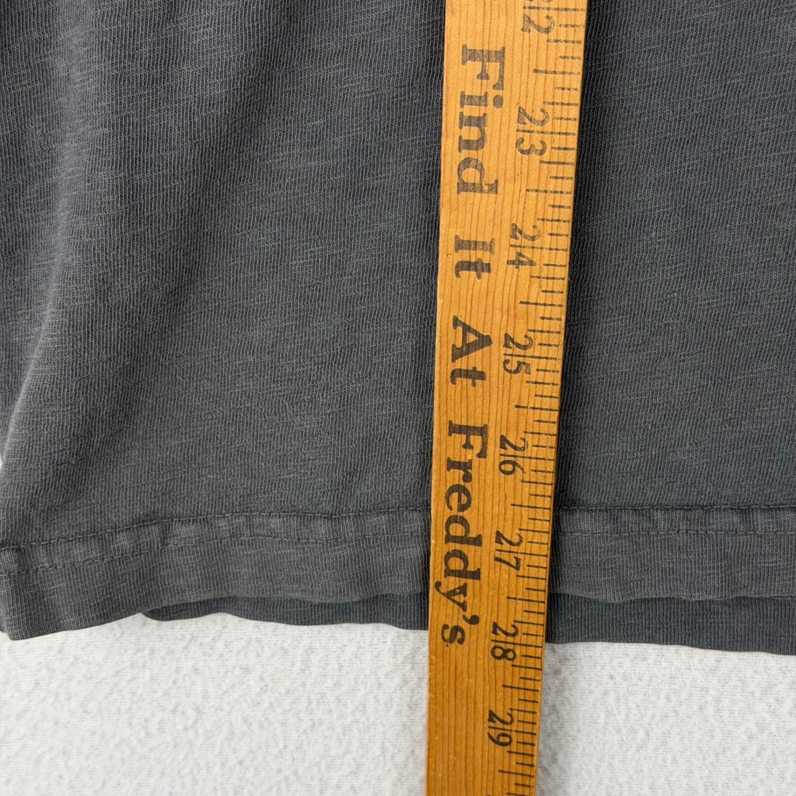 American Giant Henley Shirt Mens Large Washed Charcoal Long Sleeve Made in USA gallery