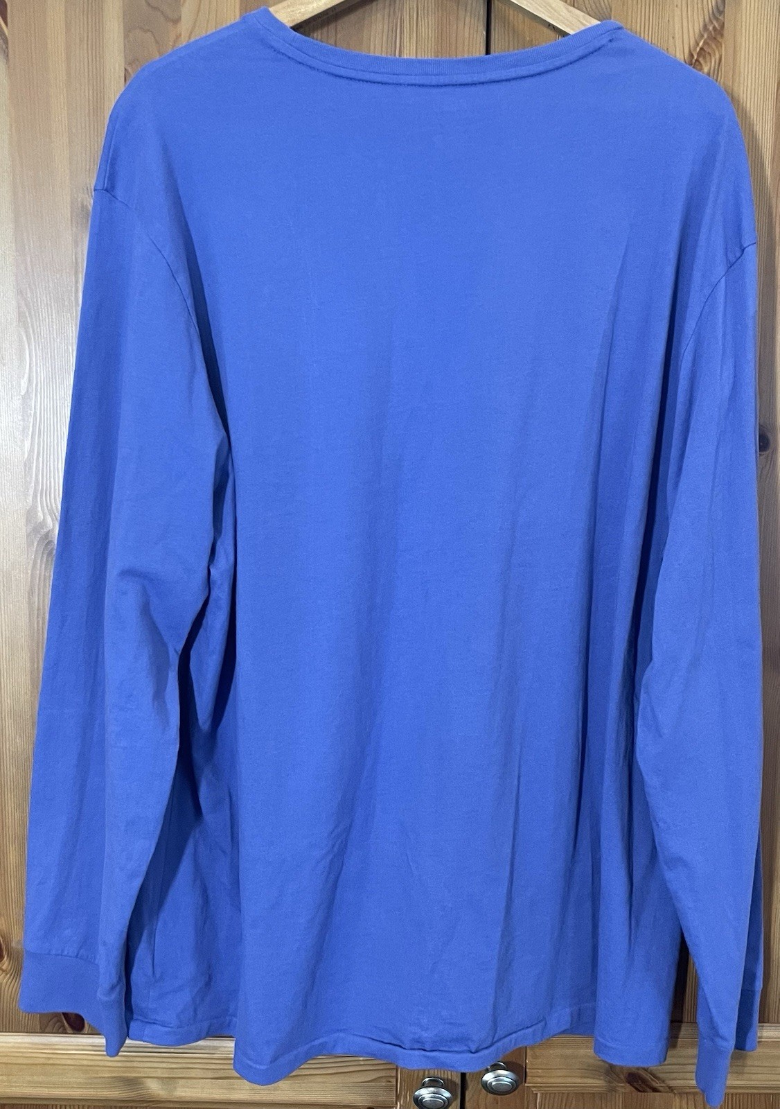 Polo Ralph Lauren Long Sleeve Crewneck Tee Shirt Periwinkle Blue Cotton Mens XXL gallery