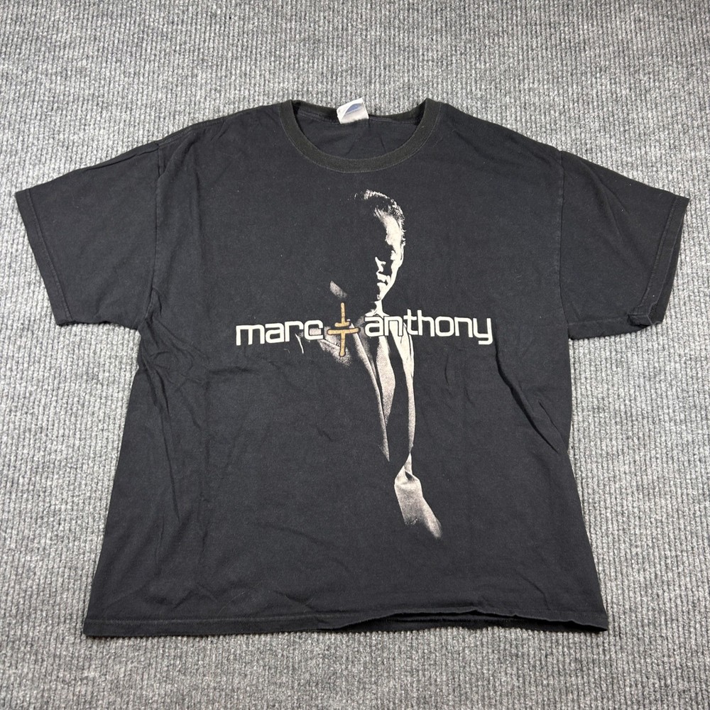 Marc Anthony Hanes Heavyweight Graphic T-Shirt Mens XL Black Short Sleeve Tee