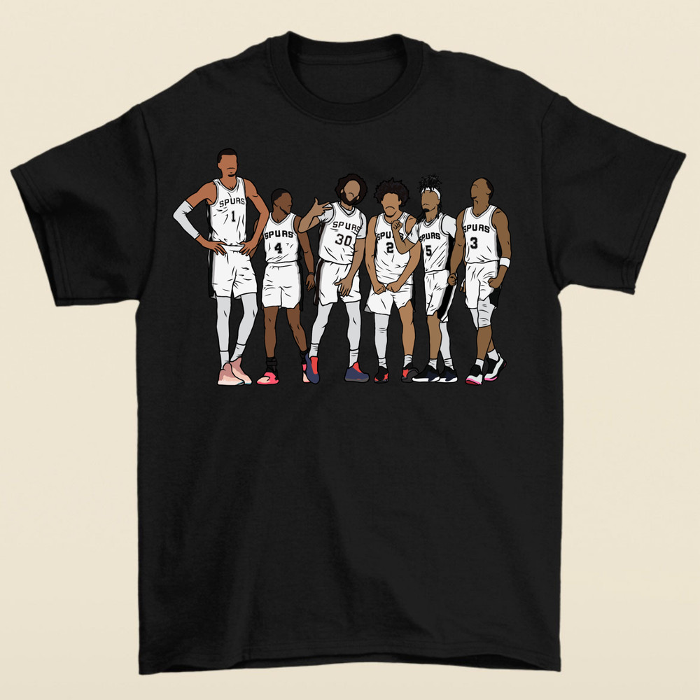 Wemby, Fox, Julian, Harper, Castle & Keldon San Antonio Basketball T-Shirt
