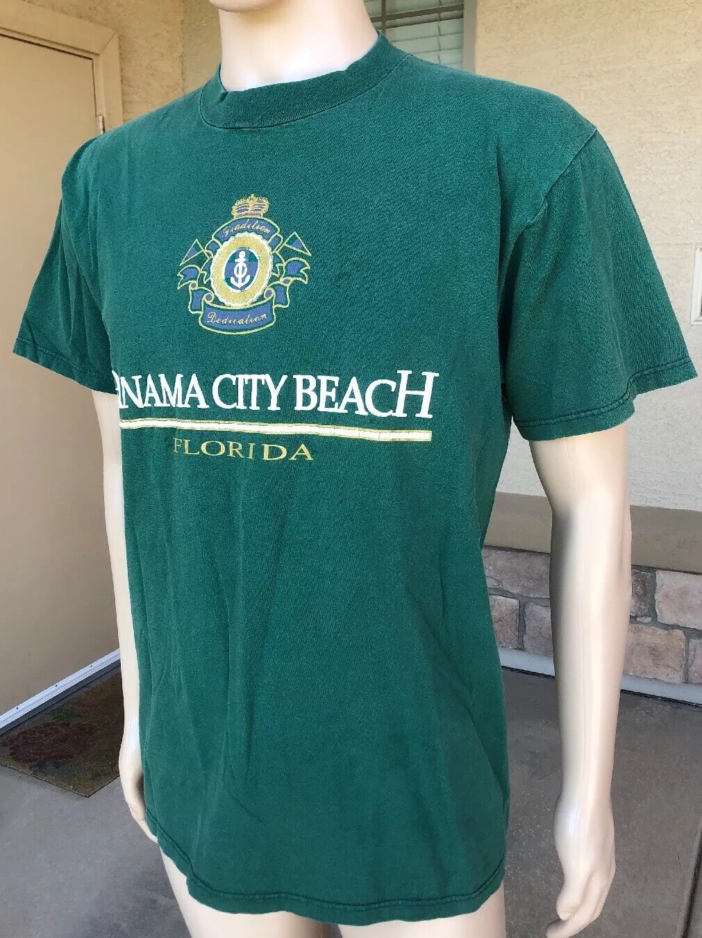 Vintage 90s Panama City Beach Tourist T Shirt Jerzees USA Made Size Large gallery