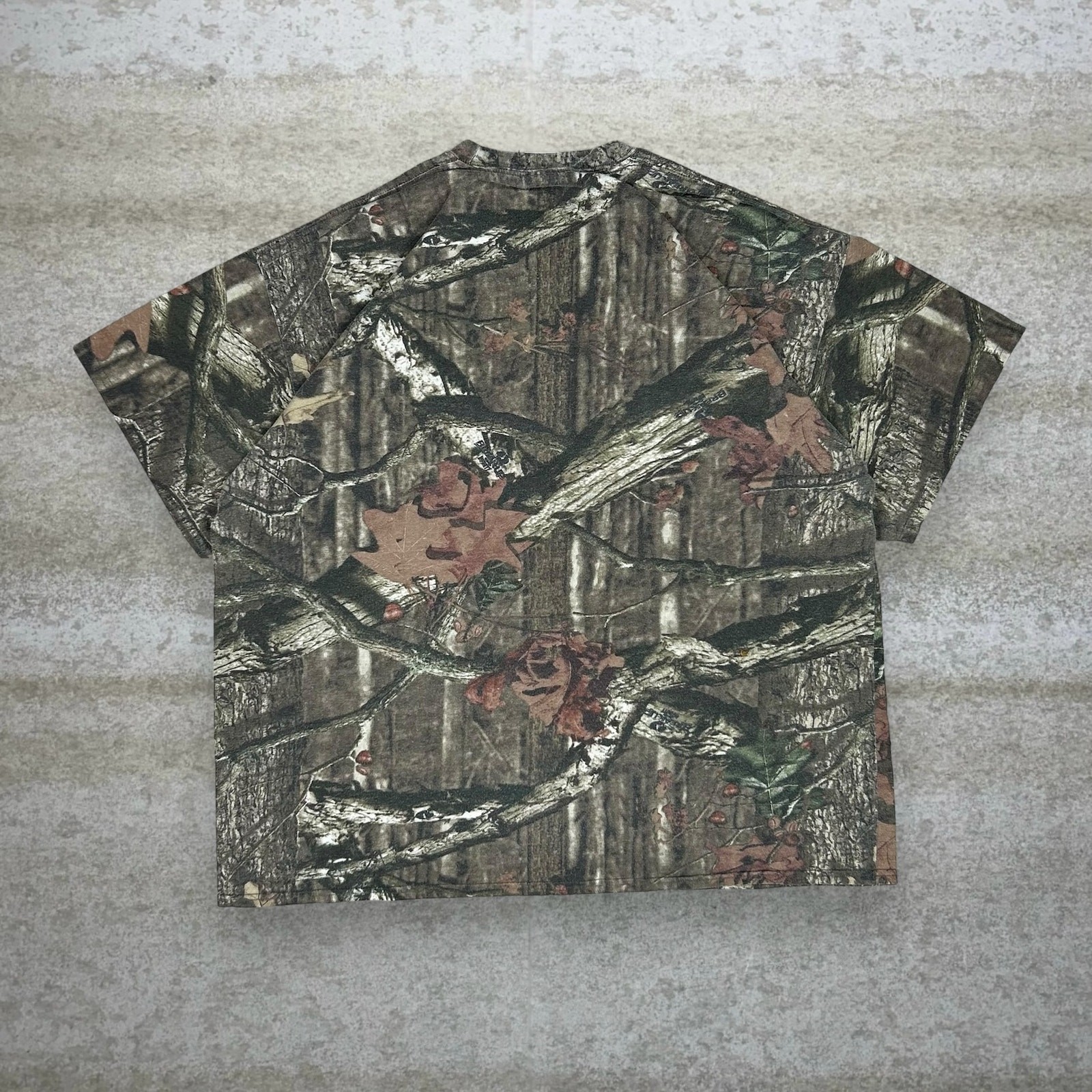 Vintage 90s Mossy Oak Hunting Camo Shirt Mens 2XL Short Sleeve Orange Logo gallery