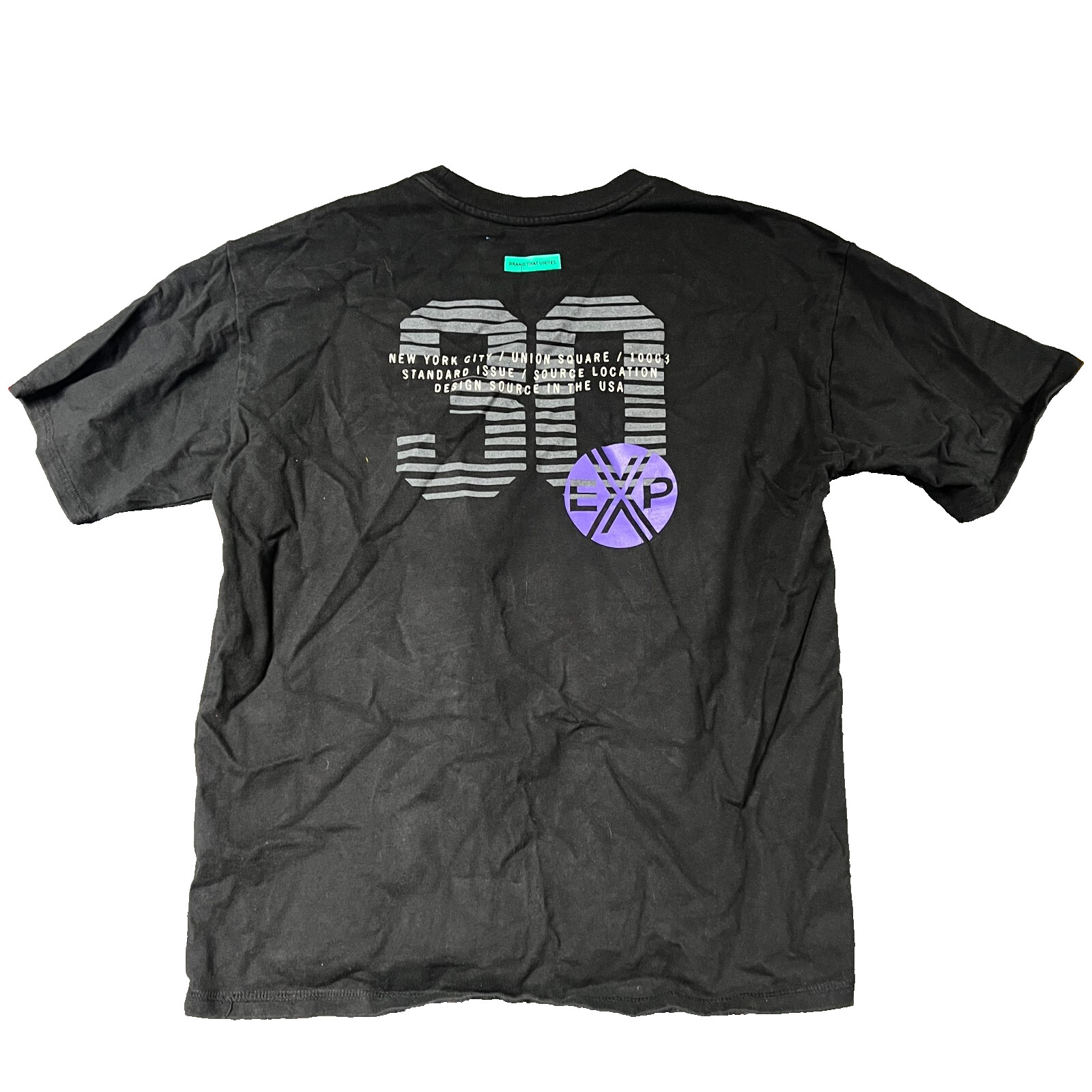 Express Shirt Mens Medium Black Short Sleeve Graphic Print New York City EUC