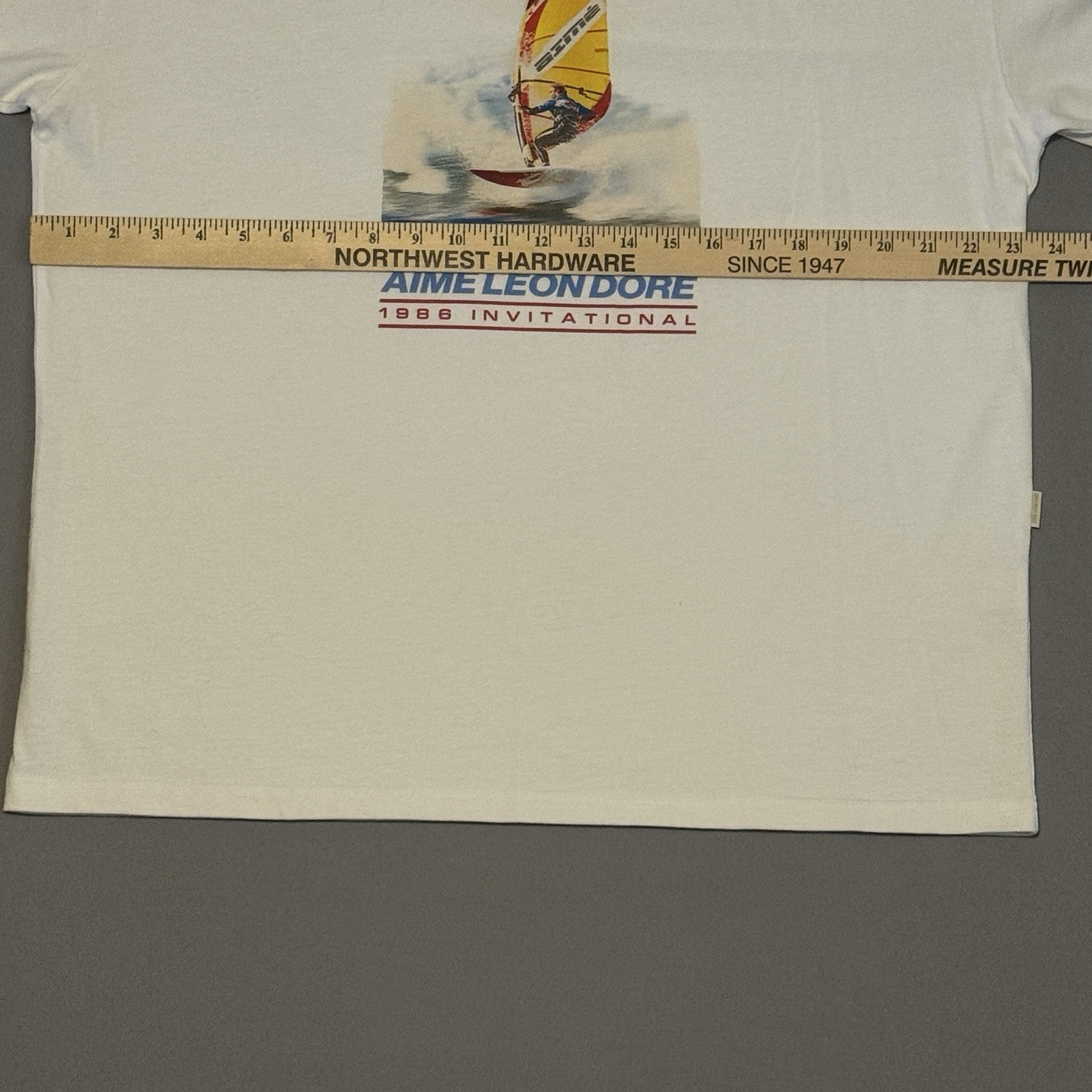 Aime Leon Dore White Wind Surfer Boating Tee Logo Large L NY Spring Summer ALD gallery