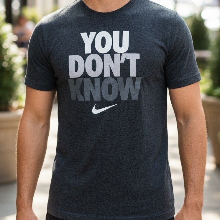 Nike Athletic Dept You Don't Know Graphic T-Shirt Black Regular Fit XL gallery