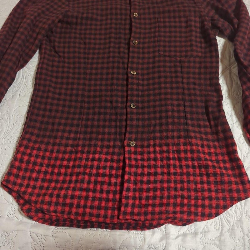 Diesel Wool Blend Gradient Check Shirt Black Gold Red/Black Used gallery