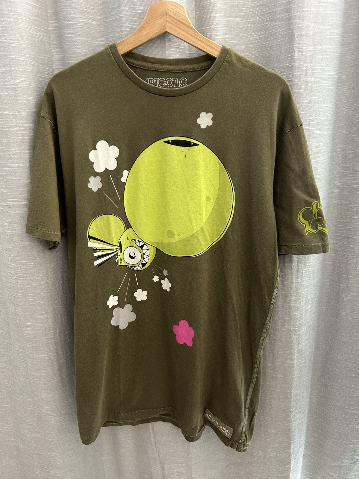 Artcotic x Dalek Space Monkey Graphic Tee Shirt Olive Green Men’s Large L