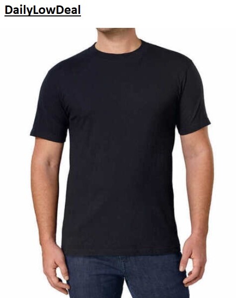 Kirkland Men's Black 100% Cotton Crew Neck T-shirt FREE SHIPPING! 2 OR 6 PACK gallery
