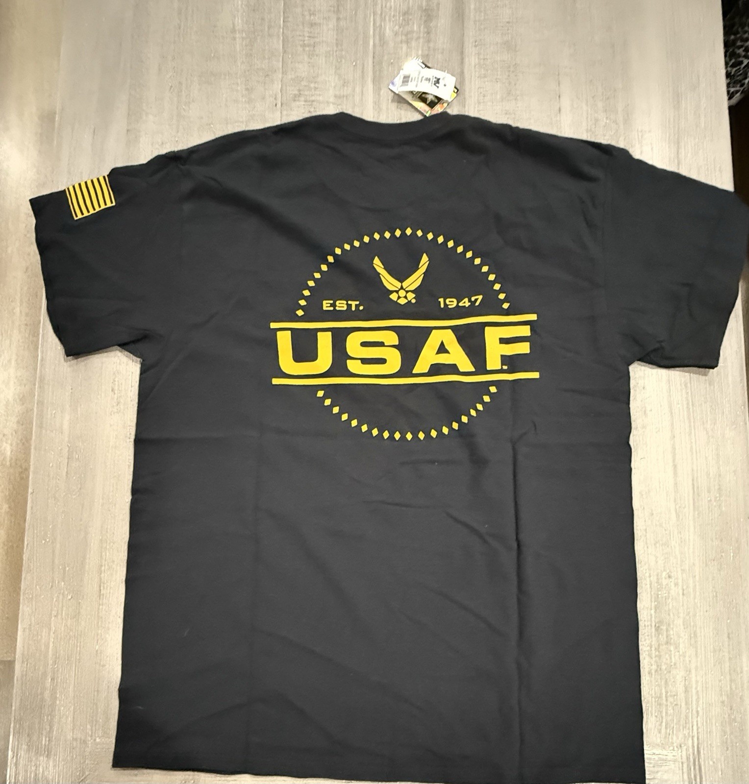 United States Air Force “USAF EST 1947” Military Logo Black T Shirt Tee - Sz L gallery