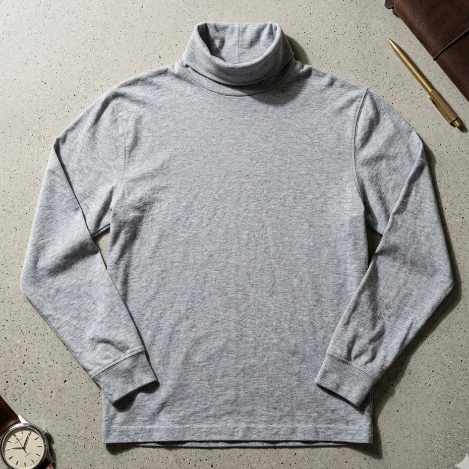 Arizona Mock Neck Long Sleeve Shirt Men's XL Grey Stretch Cotton Layering Y2K gallery