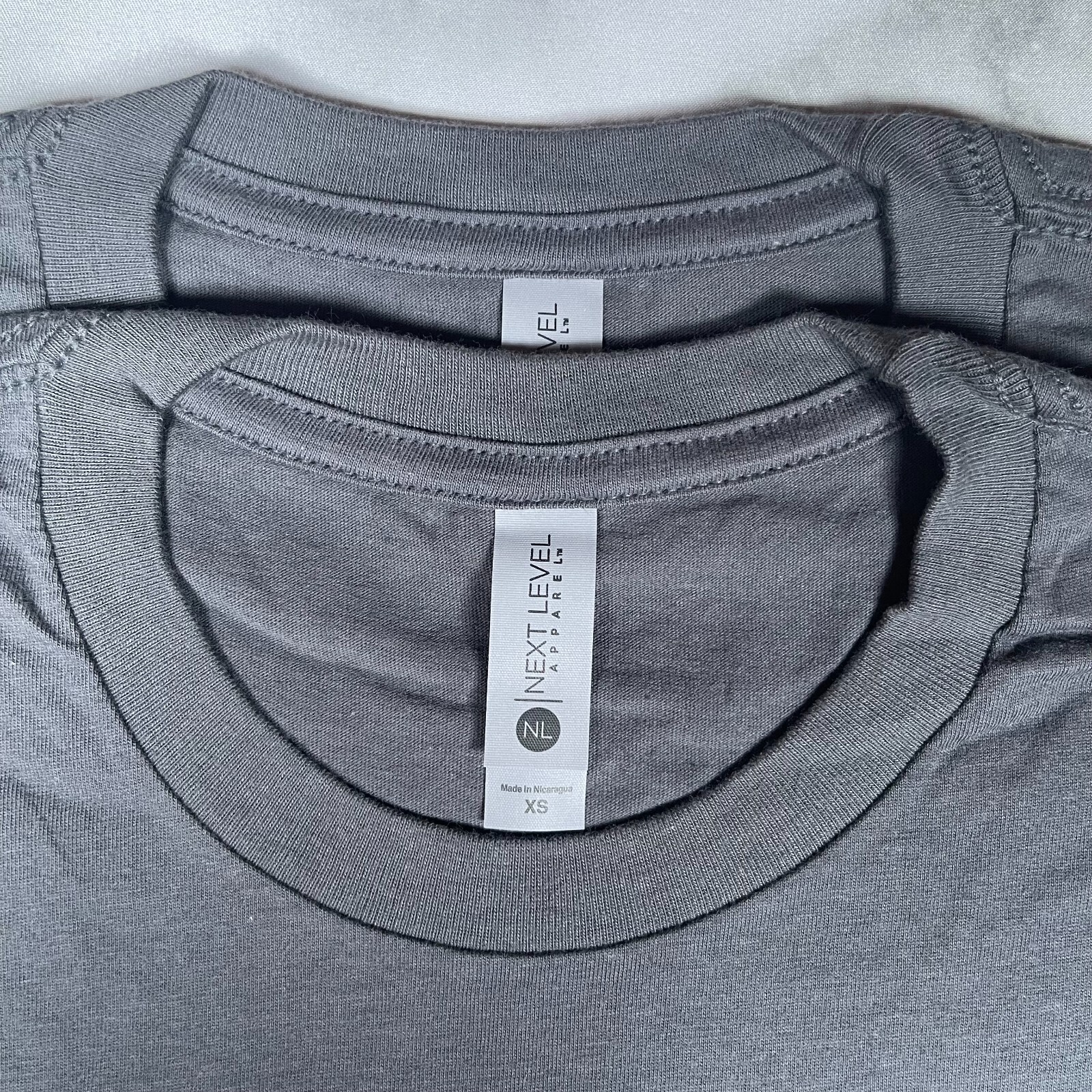 Lot of 2 Next Level Unisex Premium Dark Gray TShirts Plain Super Soft US Size XS gallery