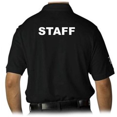 MEN’S PRINTED STAFF SECURITY PARTY POLICE UNIFORM FUNNY MMA COLLAR POLO T-SHIRT