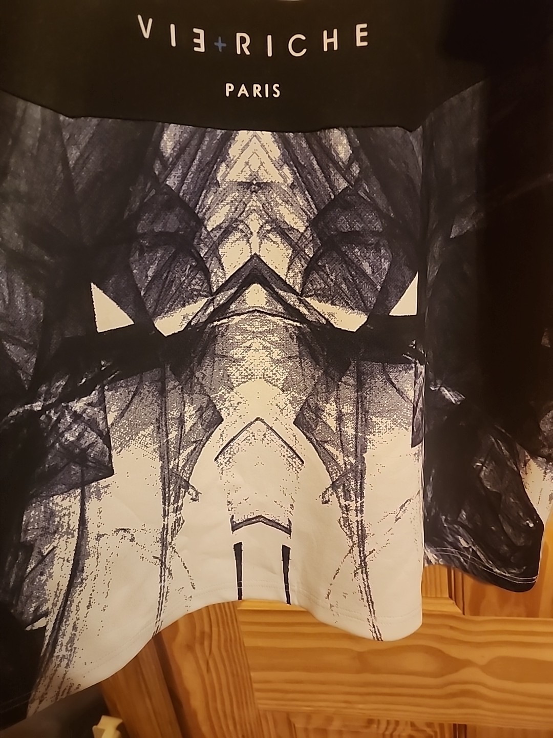 VIE + RICHE Paris Polyester Gray Black White Graphic Shirt Mens 3XL SEE DESC gallery