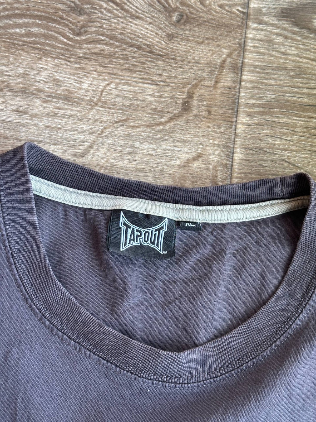 Tapout Crazy Vintage Y2K Logo Skull Tee T Shirt Mens Size XL Brown gallery