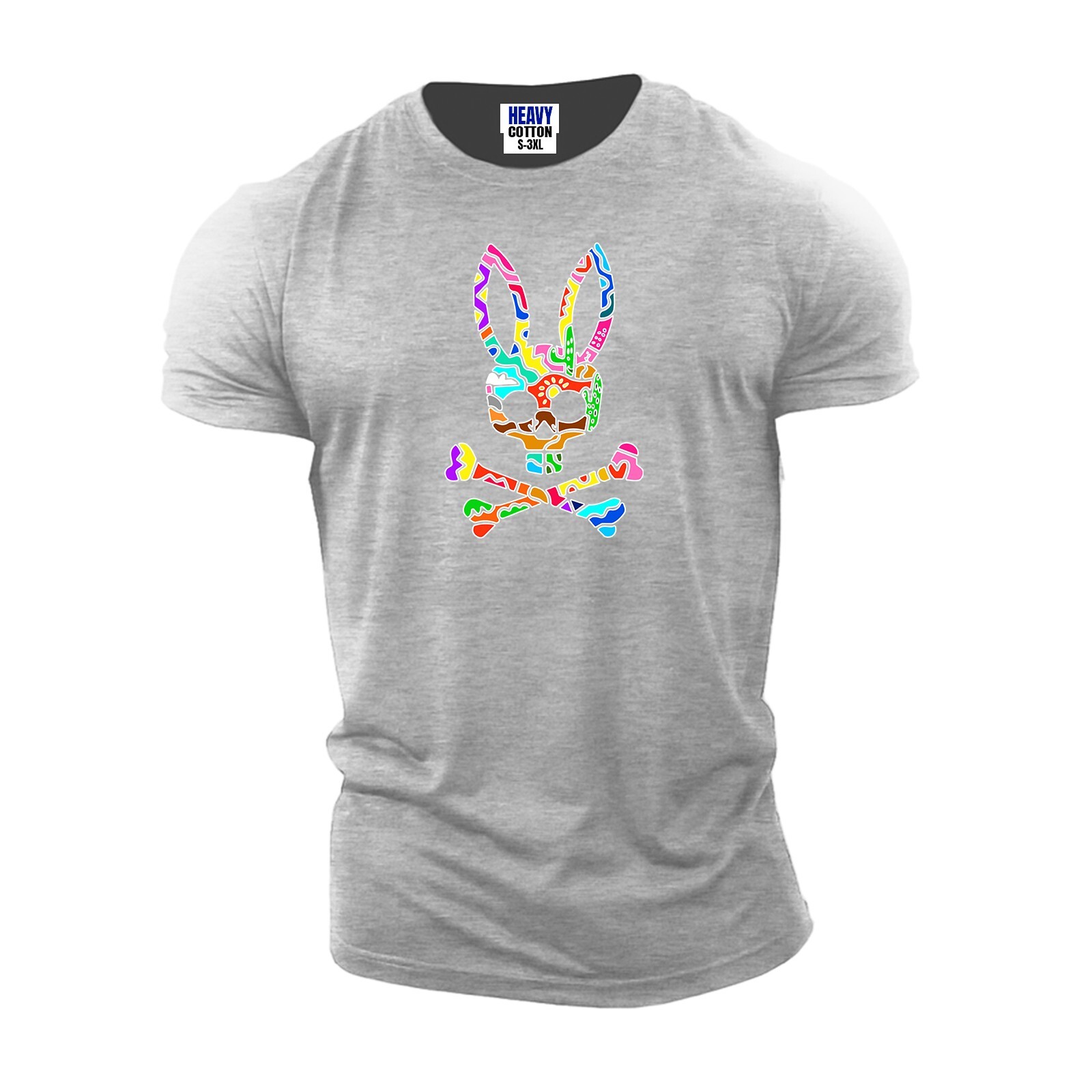 Men’s Colorful Bone Rabbit Summer Vibe Short Sleeve T-Shirt USA New Gift Tee