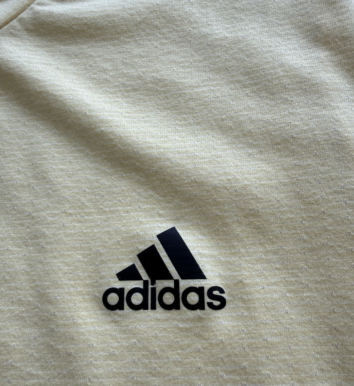 Adidas Axis 2.0 Tech Training Shirt Men's XL TALL Pale Yellow Short Sleeve Tee gallery