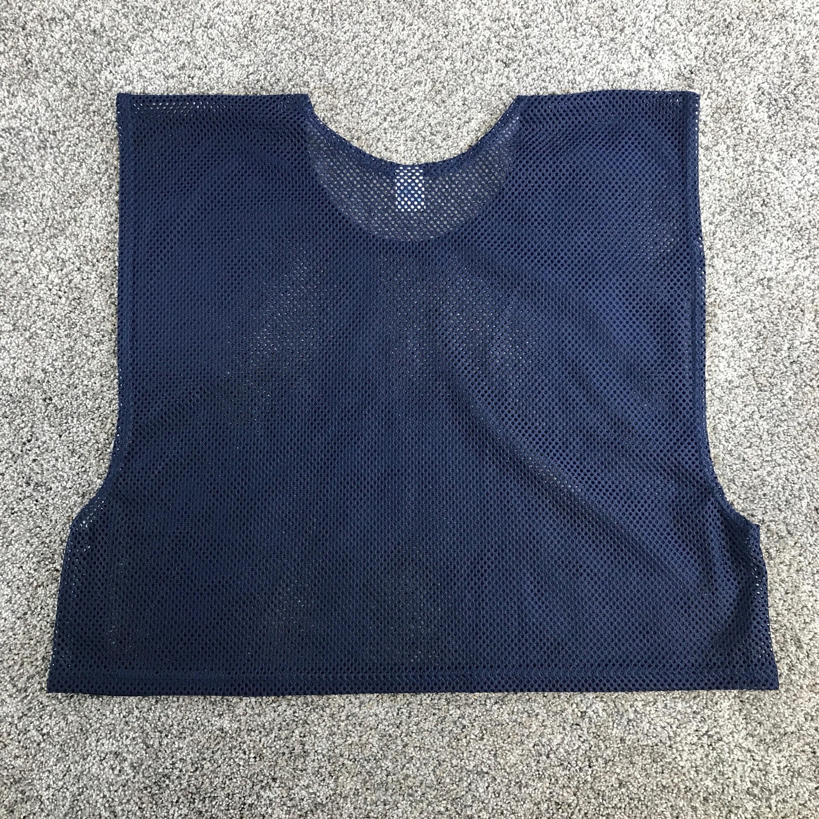 Vintage Russell Athletic Cropped Tank Top Adult XL Navy Mesh Vest Made in USA gallery