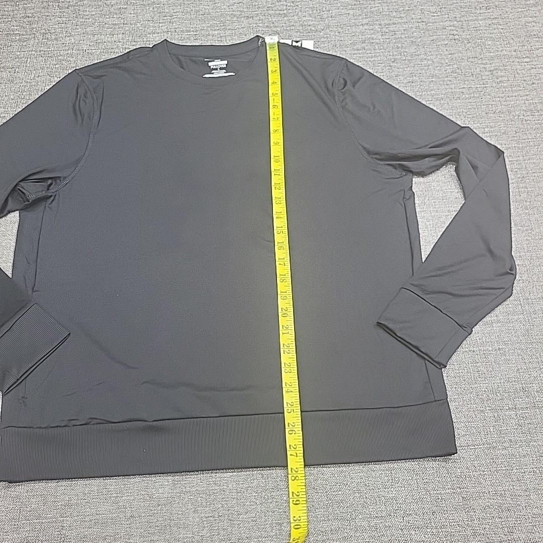 Members Mark Mens Top Large Size Black Long Sleeves Pullover w Zip Pocket gallery