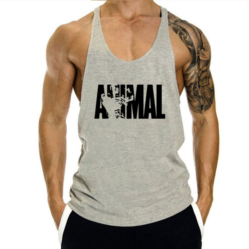 Men Bodybuilding Tank Top Muscle T-Shirt Gym Fitness Stringer ANIMAL Shirts gallery