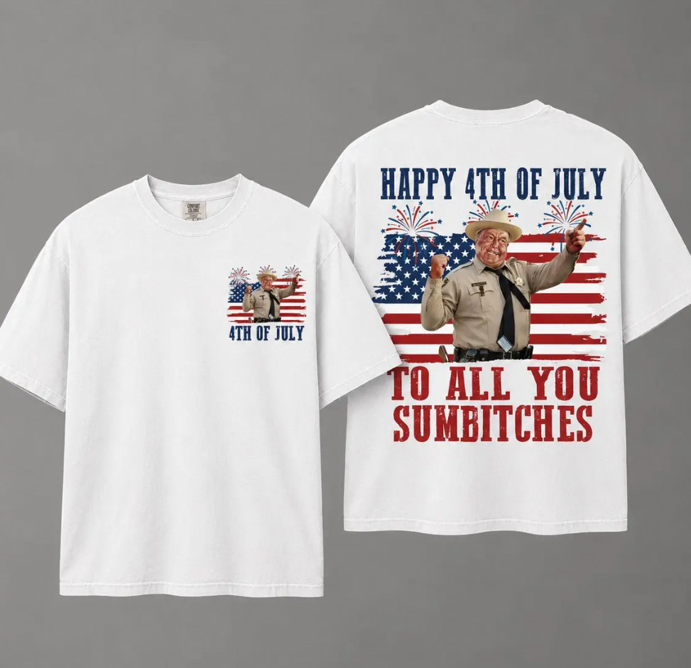 Happy 4th of July Patriotic Sheriff T-Shirt American Flag Fireworks Tee gallery