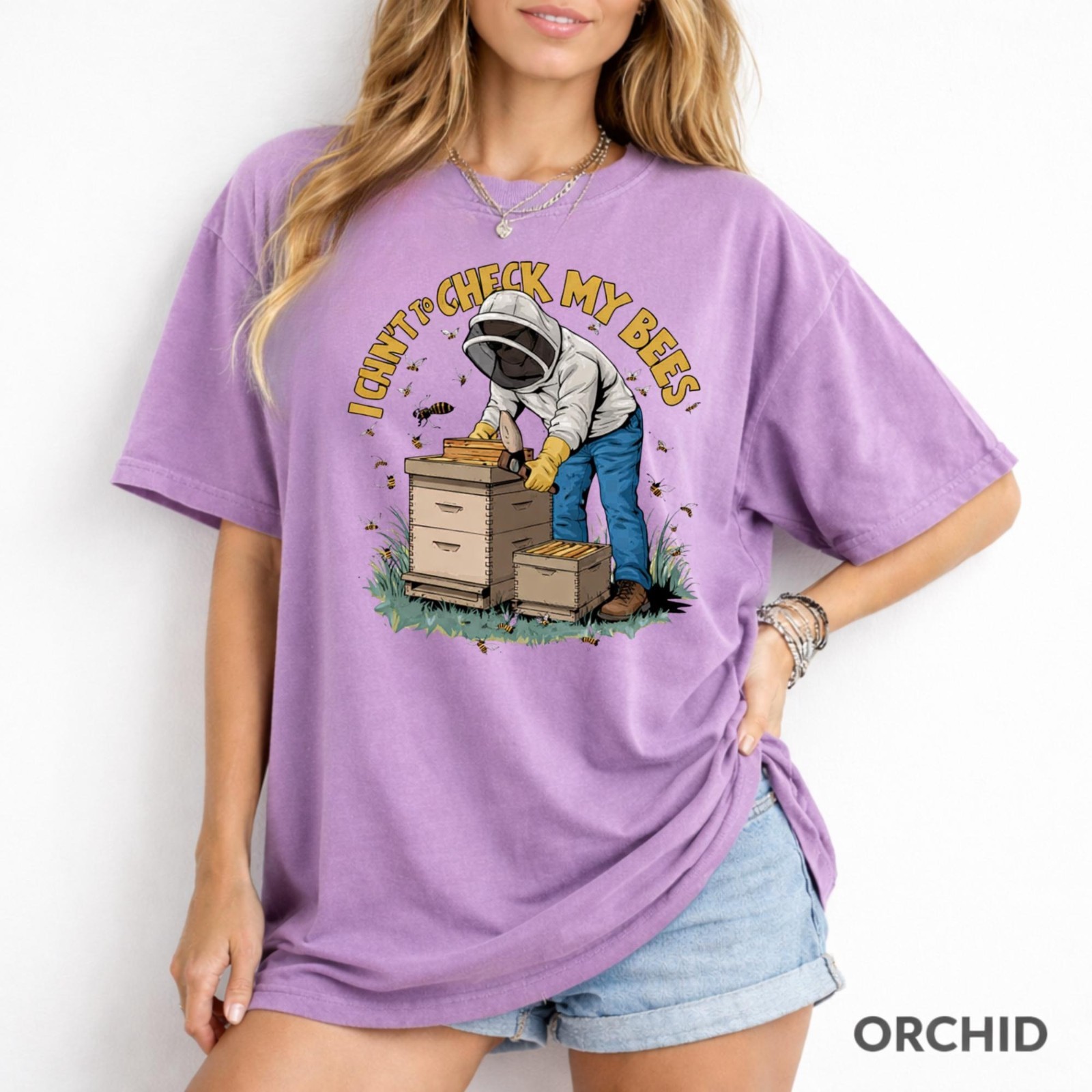 I Can't Check My Bees Shirt Comfort Colors, Funny Beekeeper Gift T-Shirt gallery