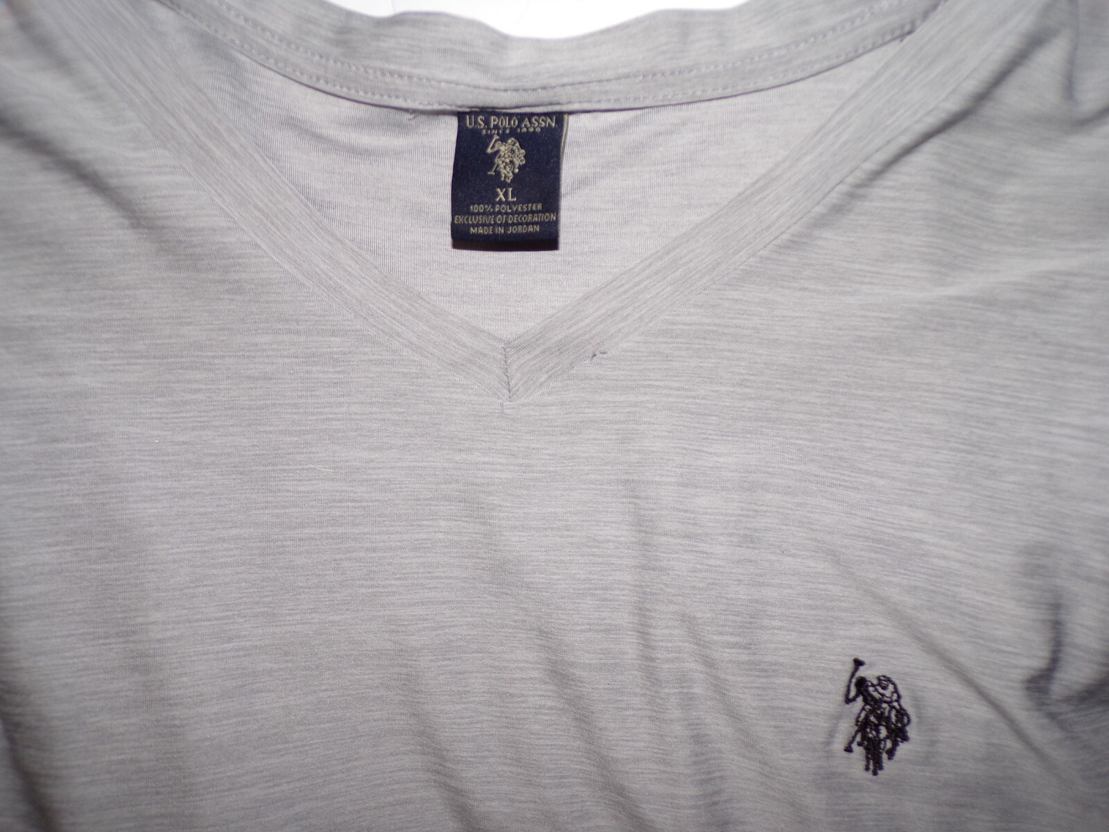 US Polo Assn men XL Pony Logo short sleeve V neck t-shirt gray MR gallery