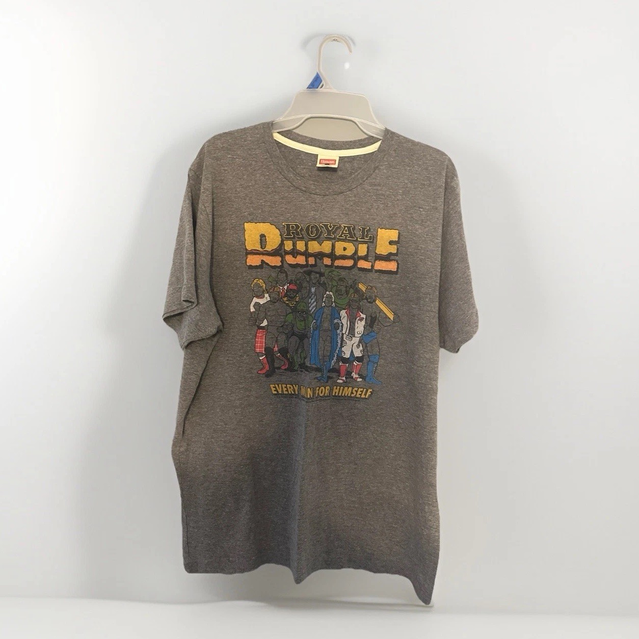 Homage WWE Royal Rumble Short Sleeve Gray Shirt, Size Large, Free Shipping, EPC