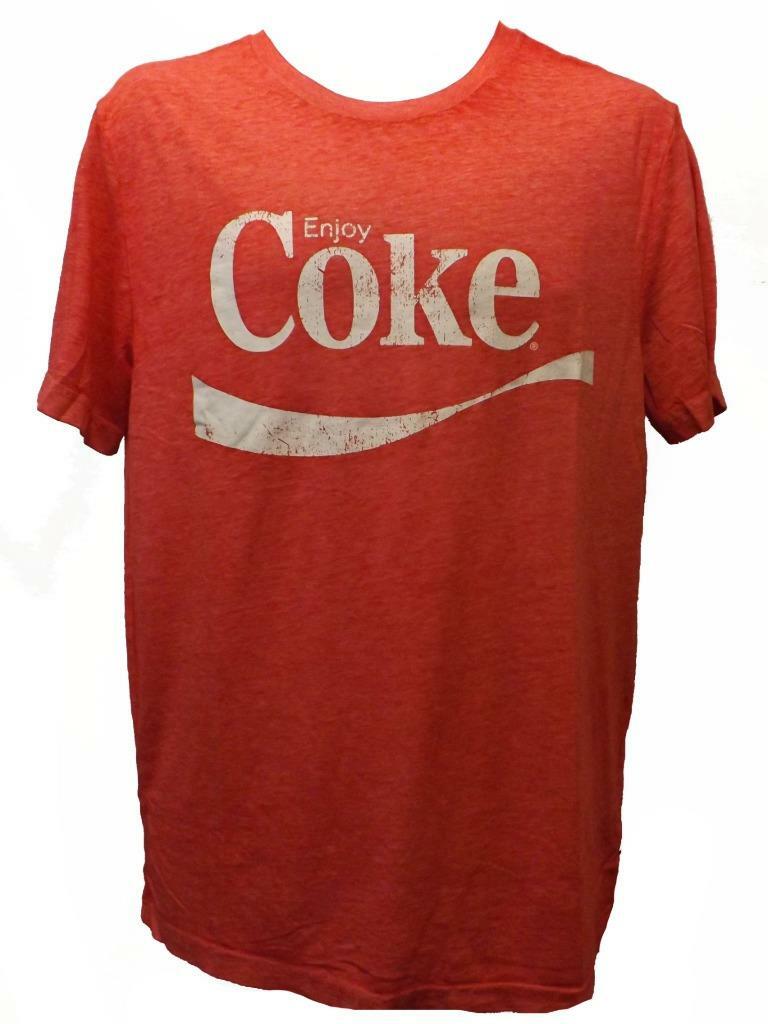 New Coca Cola Coke Mens Size M Medium Vintage Look Distressed Red Shirt gallery