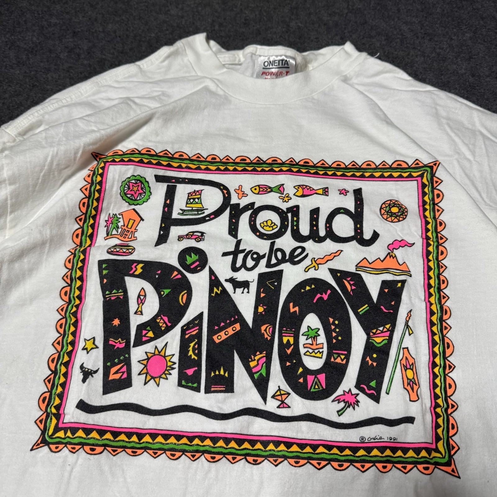 VTG 1991 Proud to be Pinoy Graphic Shirt Philippines Mens XL Single Stitch gallery