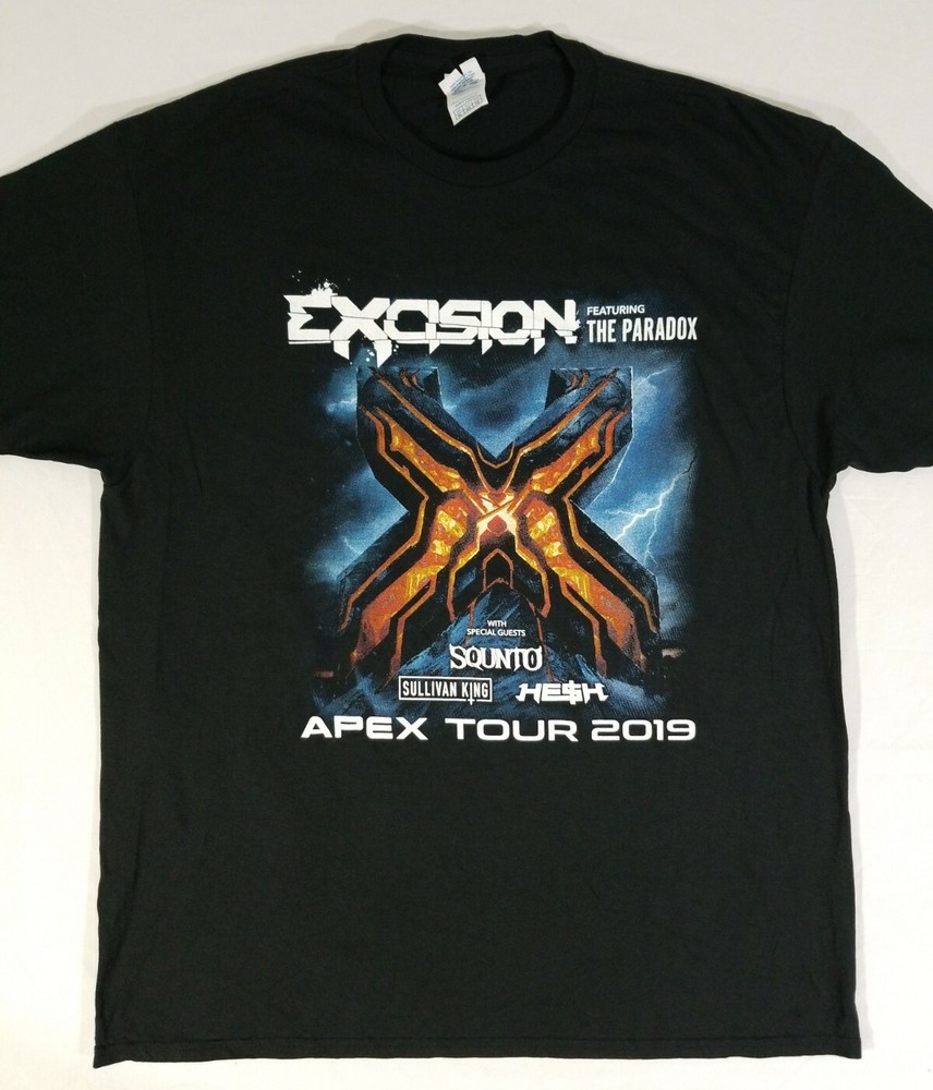 Apex Tour 2019 Excision Featuring The Paradox Concert Shirt Dance Electronica XL