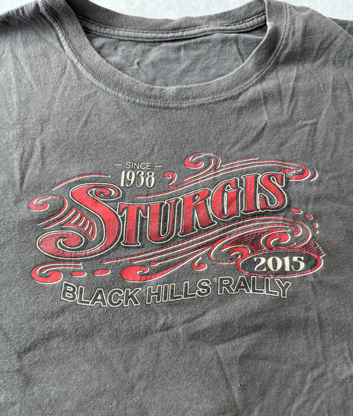 Sturgis Black Hills Rally T Shirt 2015 75th Anniversary 2XL Gray gallery