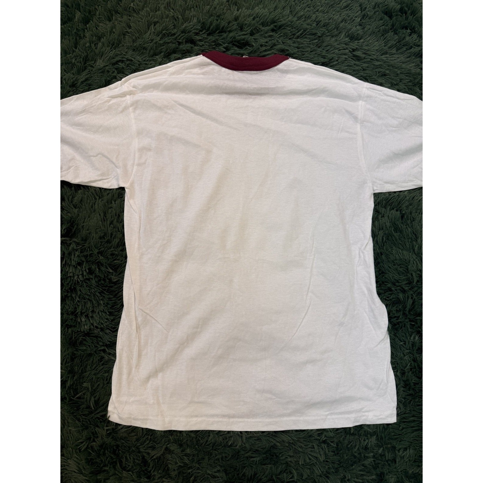 Vintage Soffe Shirts Ringer T-Shirt Adult Large White Maroon Crew Neck U.S.A gallery