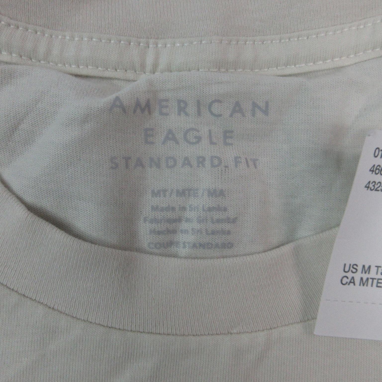 American Eagle Shirt Mens Medium Tall Off White Graphic Dog Established 1977 NWT gallery