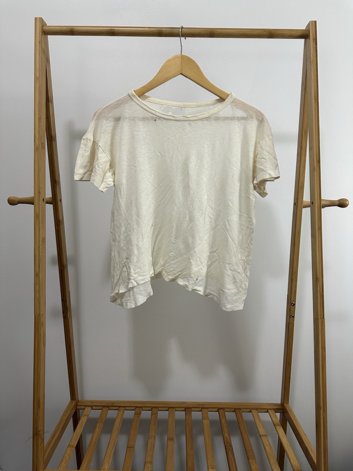 VTG 50s Zombie Super Thrashed Distressed Worn Boxy Cropped Soft Thin T-Shirt M