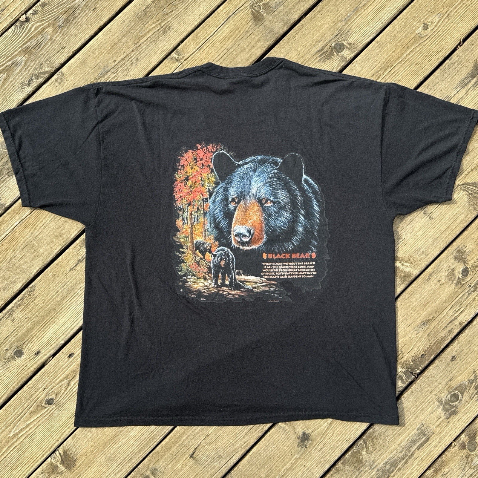 Vintage Black Bear T Shirt XXL Wildlife Nature Biker Motorcycle Jerzees