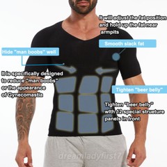 Men Slimming Body Compression Vest T-Shirt Firm Tummy Control Body Shaper Tops