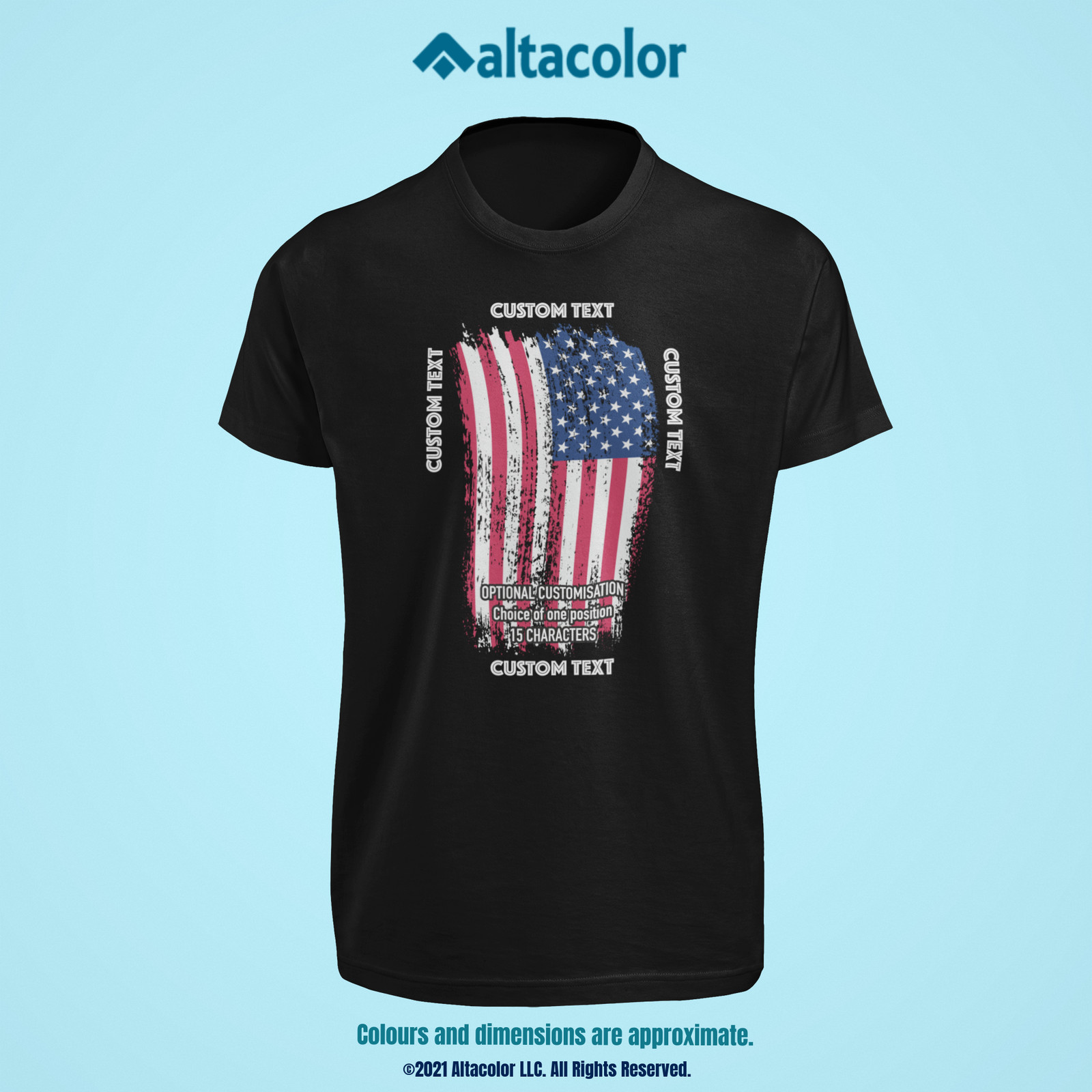 Patriotic U.S. Flag T-Shirt – Full Colour, High-Quality Tee Shirt Customised!